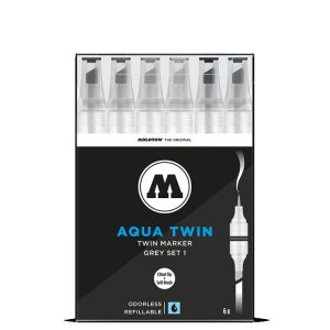 MOLOTOW AQUA TWIN MARKER GREY-SET 1