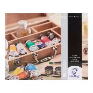 VAN GOGH Oil Colour  Wooden Box Set Basic with 10 X 40ml Tube + Accessories