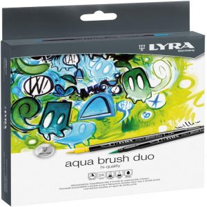 Lyra Aquabrush Duo Markers, 24 Pieces