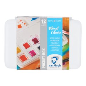 VAN GOGH WATERCOLOUR POCKET BOX  WITH 12 COL HALF PANS