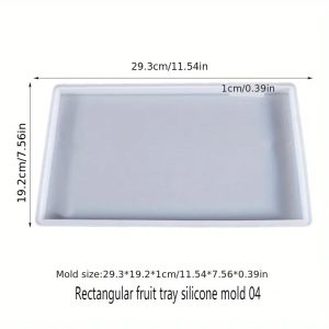 Crystal Epoxy Resin Silicone Mold Rectangular Fruit Tray