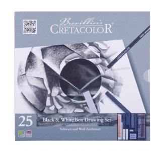 CRETACOLOR Black & White Box Drawing and Sketching Set/25pcs